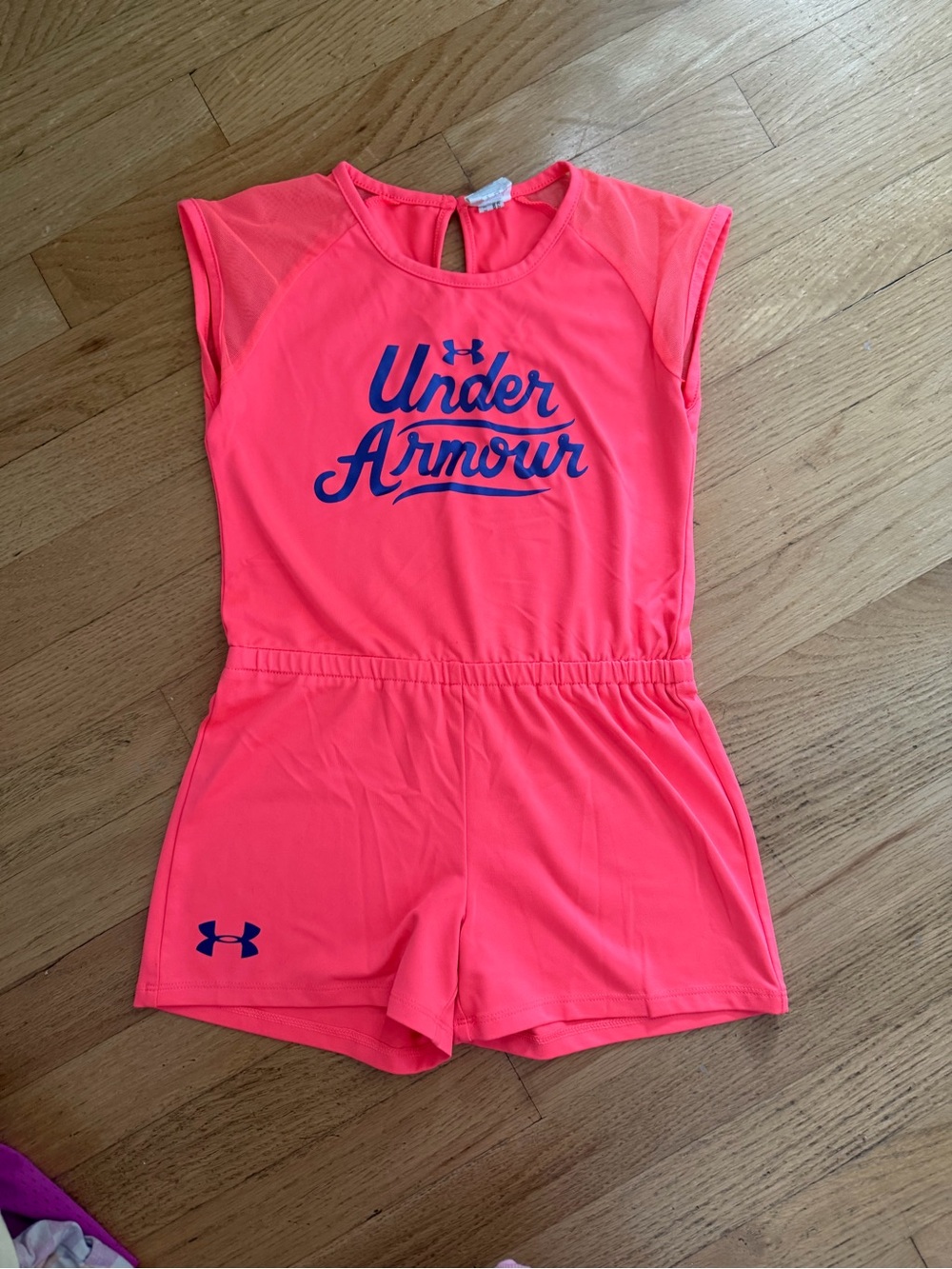 Under Armour Neon Coral & Navy Athletic Romper